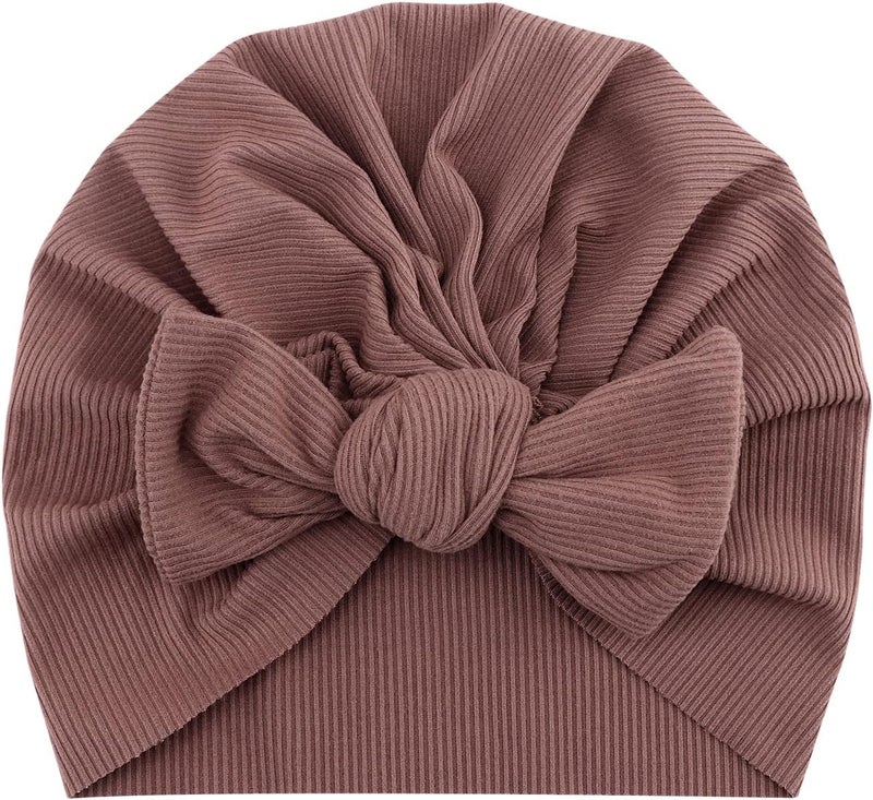 DRESHOW BQUBO 5 Pieces Newborn Baby Turban Hats Bow Baby Infant Beanie Breathable Toddler Cap for Baby Girls - Image 3